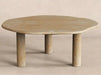 Elegant Oval Natural Travertine Coffee Table for Modern Living Room Decor