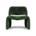 Plush Velvet Boucle Accent Lounge Chair - Modern Solid Wood Design