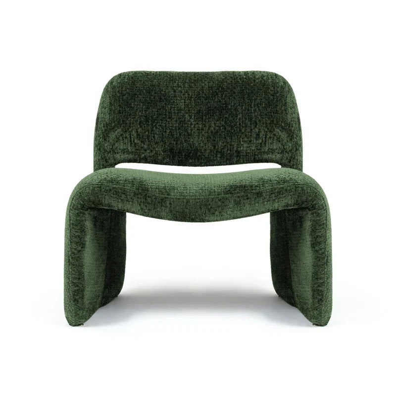 Plush Velvet Boucle Accent Lounge Chair - Modern Solid Wood Design
