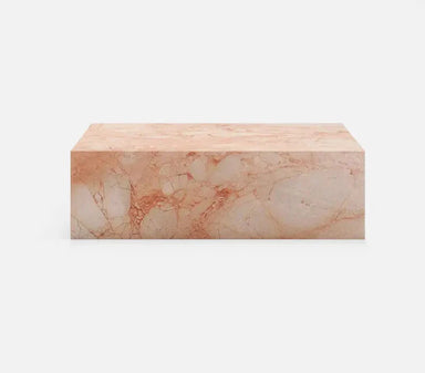 Stunning Pink Rose Natural Marble Rectangle Coffee Table - Waterproof & Durable