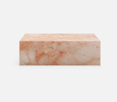 Tostone Pink Rose Marble Rectangle Coffee Table - Waterproof, Modern Living Room