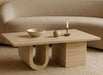 Elegant Natural Travertine Coffee Table for Modern Living Spaces, Unique Stone Design