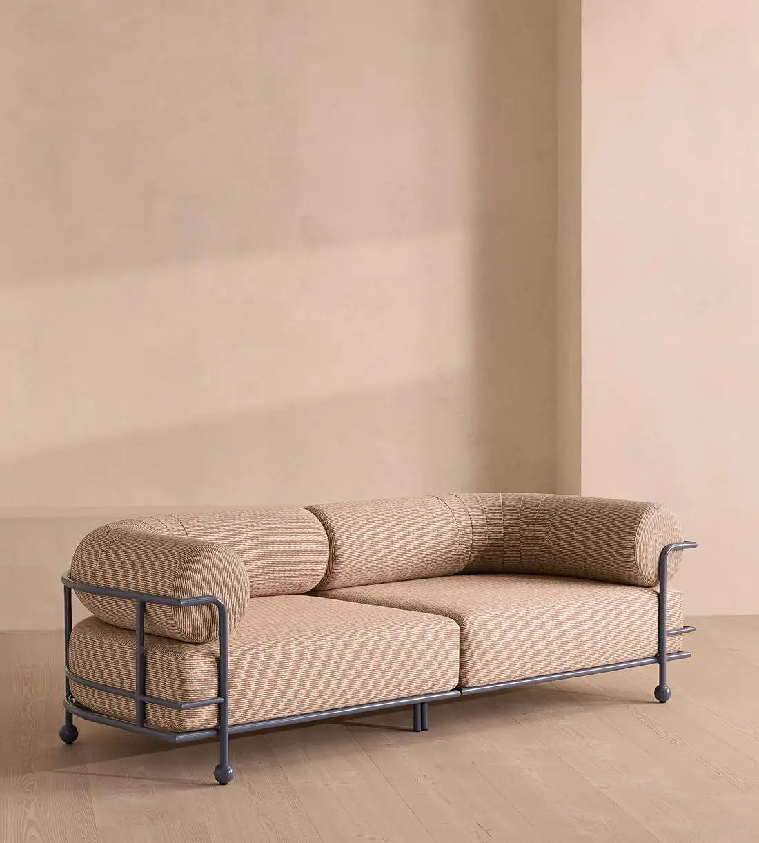Modern Luxury Fabric Chaise Lounge Sofa with Sturdy Oak Wood Legs