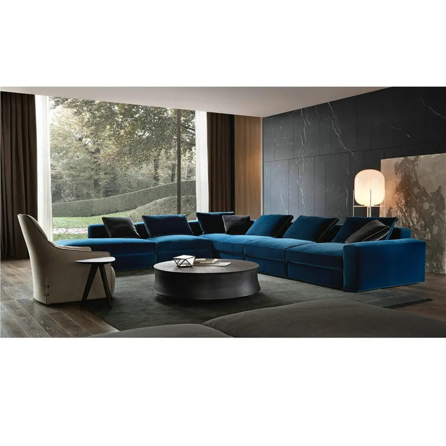 Modern Luxury Modular L-Shape Corduroy Foam Sectional Corner Living Room Sofa