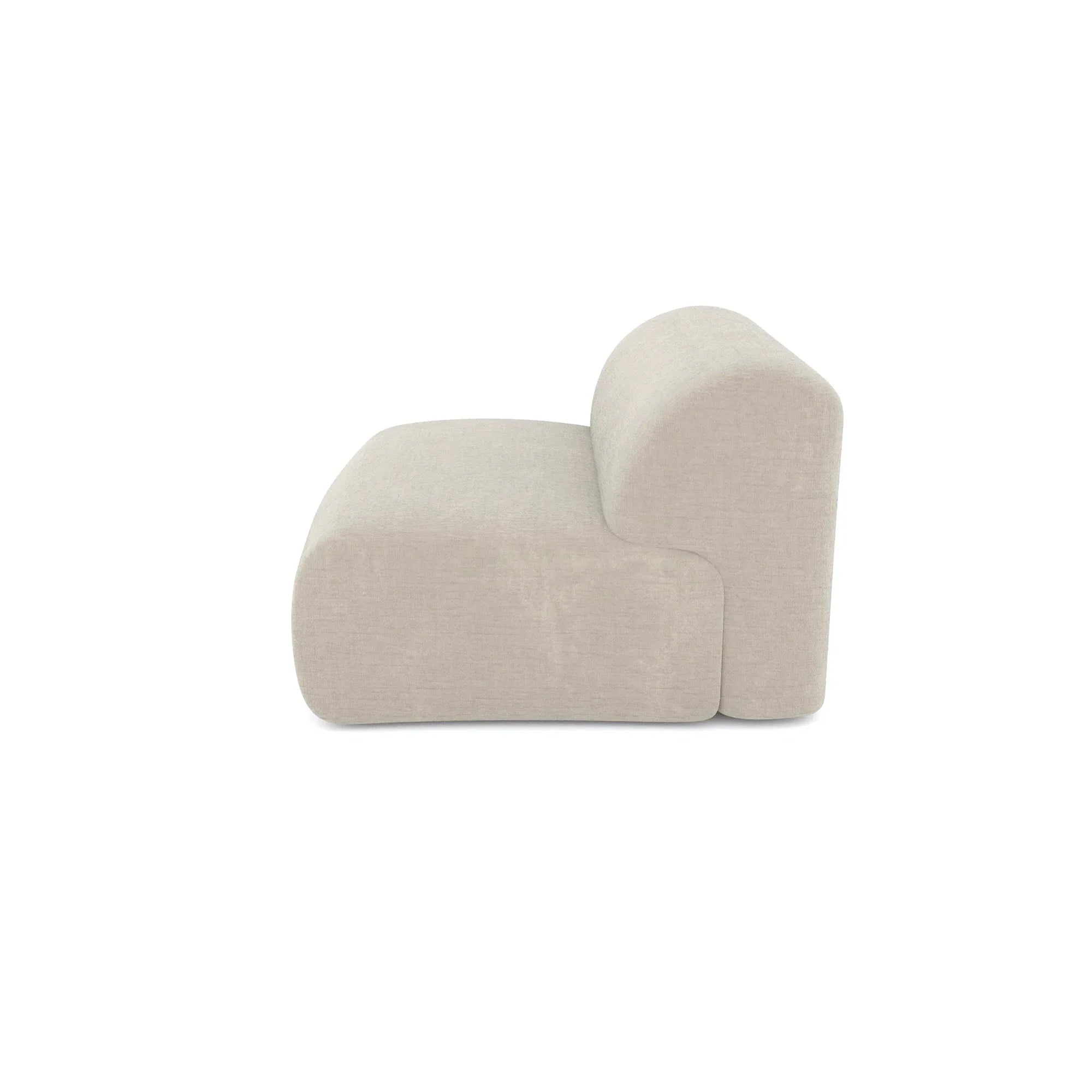Modern Armless Accent Chair: Soft Fabric, Solid Wood for Living Room