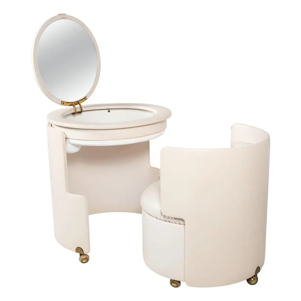 Modern Bedroom Vanity Dressing Table with Mirror, Storage Drawers, Stool