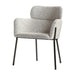 Chic Gray Boucle Dining Armchair: Modern Luxury Seating with Durable Metal Legs