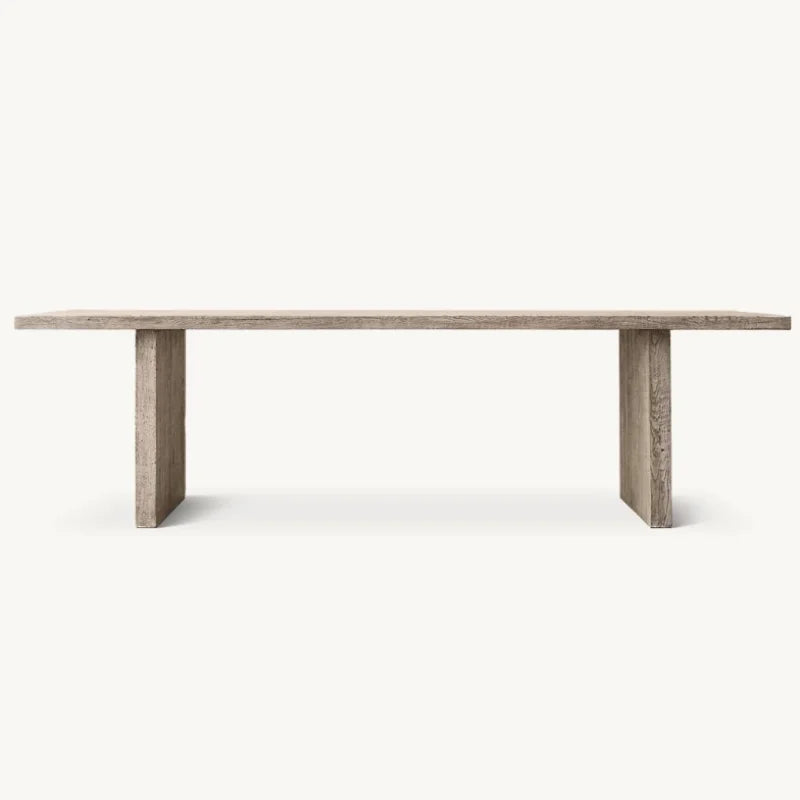 Rustic American Oak Solid Wood Dining Table - Customizable for Home, Hotel, Club