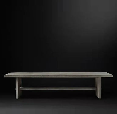 Elegant Solid Wood Dining Table, Modern Plank Design, Customizable Size, Brown Finish