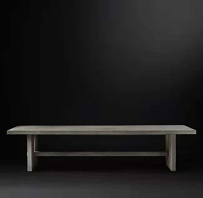 Elegant Solid Wood Dining Table, Modern Plank Design, Customizable Size, Brown Finish