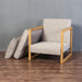 Premium Nordic Solid Oak Linen Upholstered Living Room Armchair for Comfort