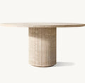 Elegant American Luxury Round Dining Table, Solid Wood, Customizable Design