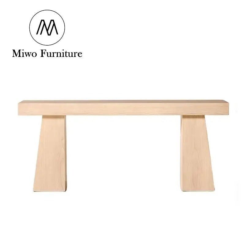 Contemporary Bleached Oak Solid Wood Entryway Hallway Console Table