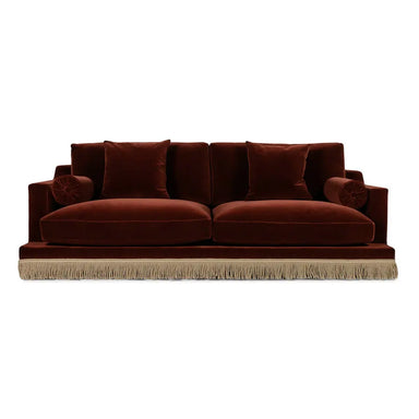 Vintage Green Velvet Tassel Fringe Sofa for Cafe & Restaurant