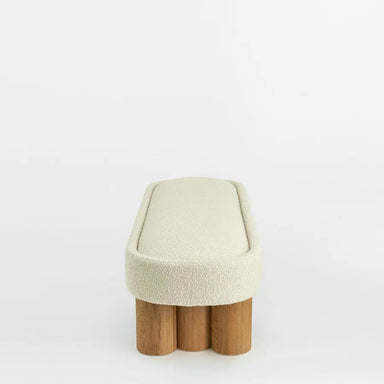 Stylish Fabric Upholstered Ottoman Bench, Modern Wooden Bed End Stool