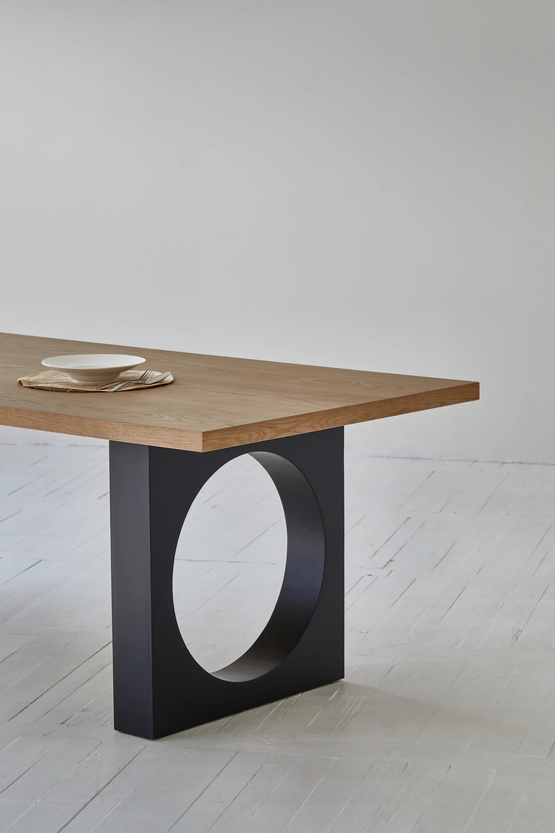 Elegant French Country Oak Plywood Dining Table | Modern Nordic Design, Foldable
