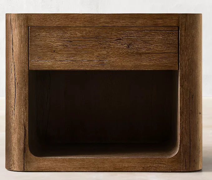 Luxury Customizable Oak Wood Nightstand with Plush Finish for Modern Bedrooms