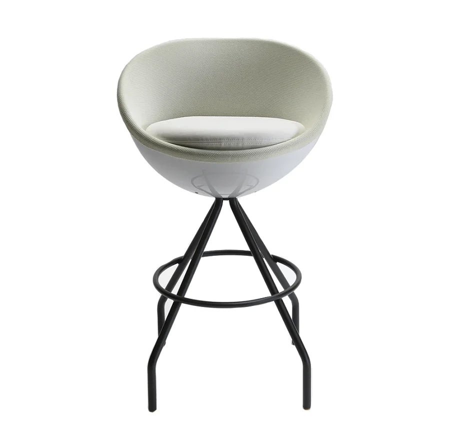 Modern Swivel Volley Tennis Ball Bar Stool with Black Metal Base