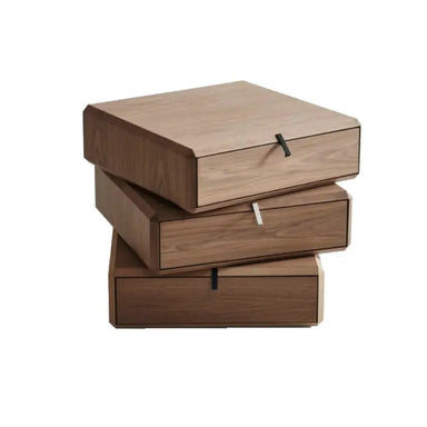 Modern Italian Rotating Drawers Wooden Bedside Nightstand