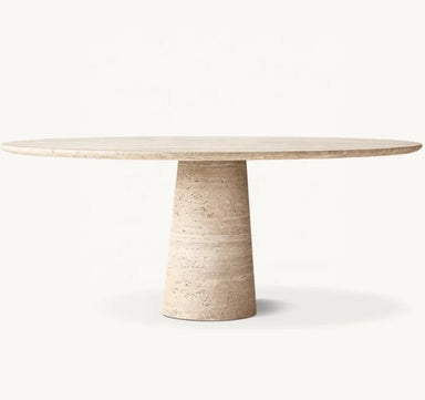 Luxurious Natural Travertine Cave Stone Round Dining Table for Modern Homes
