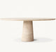 Luxurious Natural Travertine Cave Stone Round Dining Table for Modern Homes