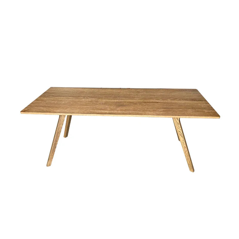 Modern Solid White Oak 8-Seater Dining Table, Durable Family Kitchen Furniture