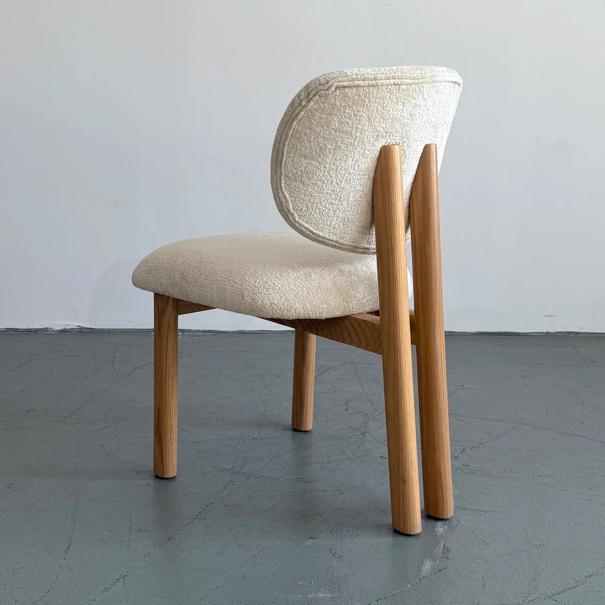Premium Modern Fabric Upholstered Solid Oak Wood Dining Chair
