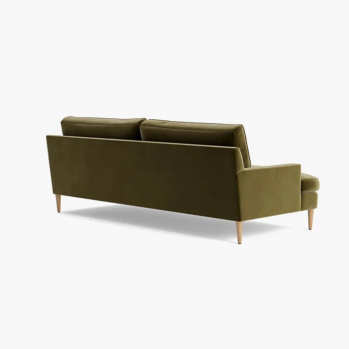 Modern Emerald Green Velvet 3-Seater Sofa: Luxurious Living Room Couch