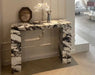 Elegant Hand-Carved Calacatta Viola Marble Console Table for Luxury Living Spaces