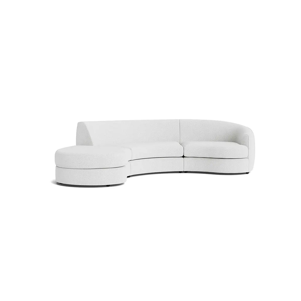 Luxury Curved Modular Sectional Sofa with Nubuck Fabric and Feather Fill