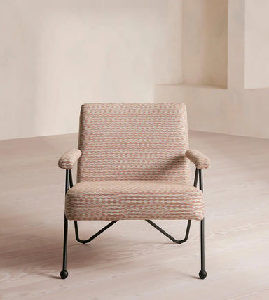 Plush Single-Seat Outdoor Fabric Sofa with Durable Aluminum Frame & Oak Legs