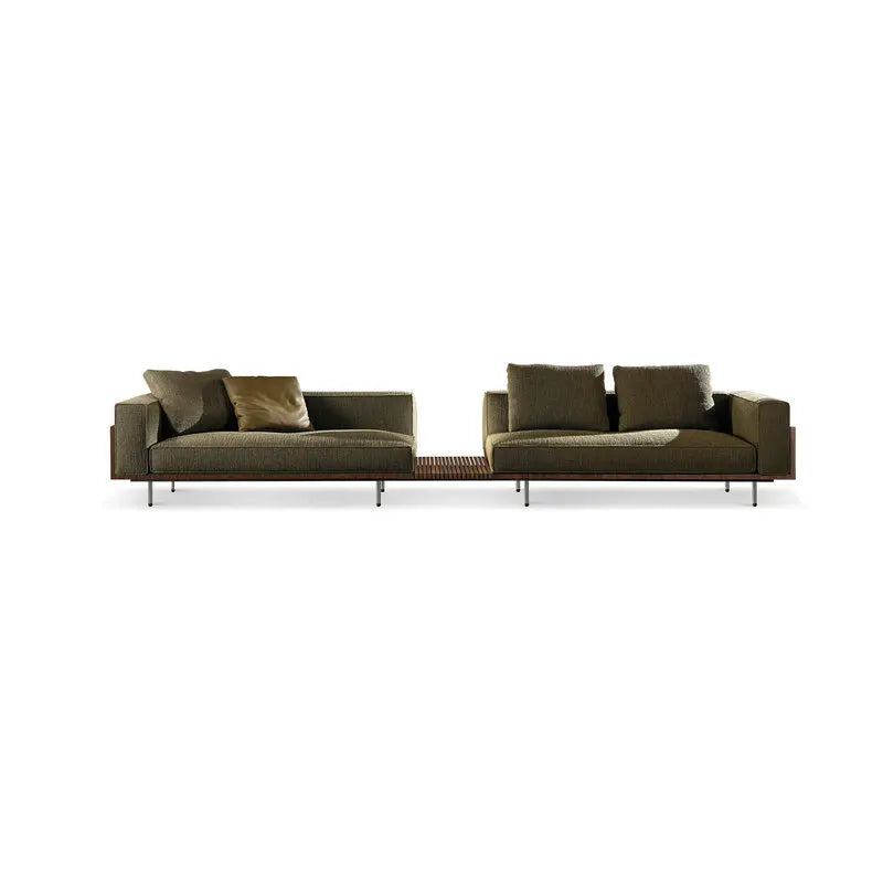 Elegant Italian Modular Velvet Sofa Set with Chaise for Living Room