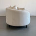 Modern Curved Boucle 3-Seater Sofa with Elegant Black Metal Legs