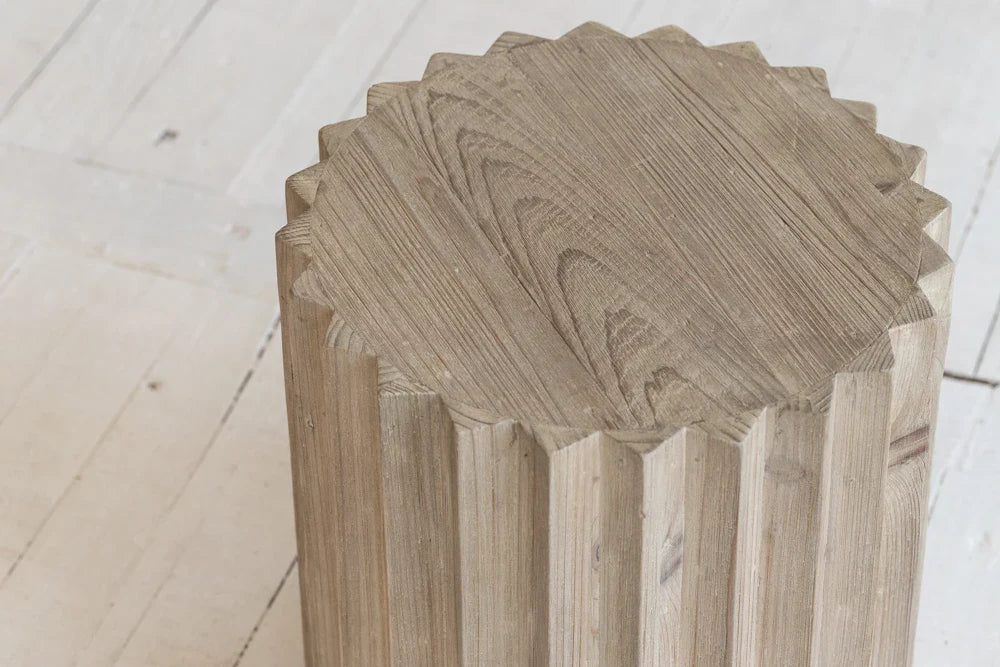 Recycled Pine End Table Stool - Modern Living Room Accent Furniture