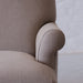 Elegant French Carved Oak Linen 2-Seater Sofa with Nailhead Trim