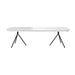 Modern Extendable Dining Table: Matte White Lacquer, Oak Veneer Top, Metal Base