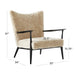 Luxurious Shearling Mid-Century Wooden Accent Lounge Chair - Ultimate Comfort
