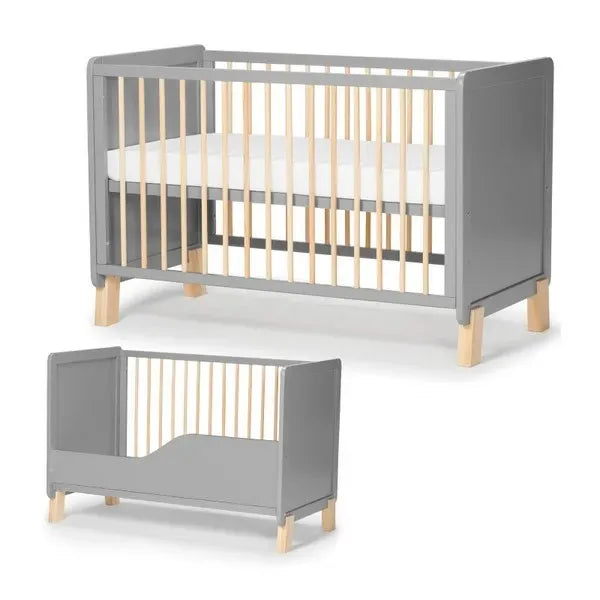 Durable Solid Wood Natural Convertible Baby Crib for Nursery - European Design