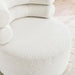 Luxurious Chunky Boucle Ivory Swivel Hug Chair - Modern Designer Accent Lounge