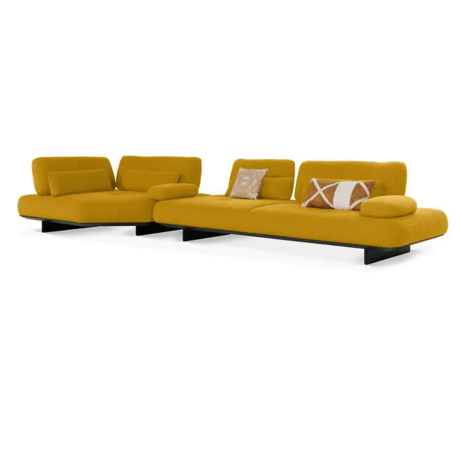 Luxurious Wabi Sabi Velvet Upholstered Curved Modular Corner Sectional Sofa