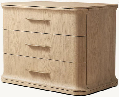 Baron Modern Solid Oak Wood Nightstand, American Style Bedroom Storage Furniture
