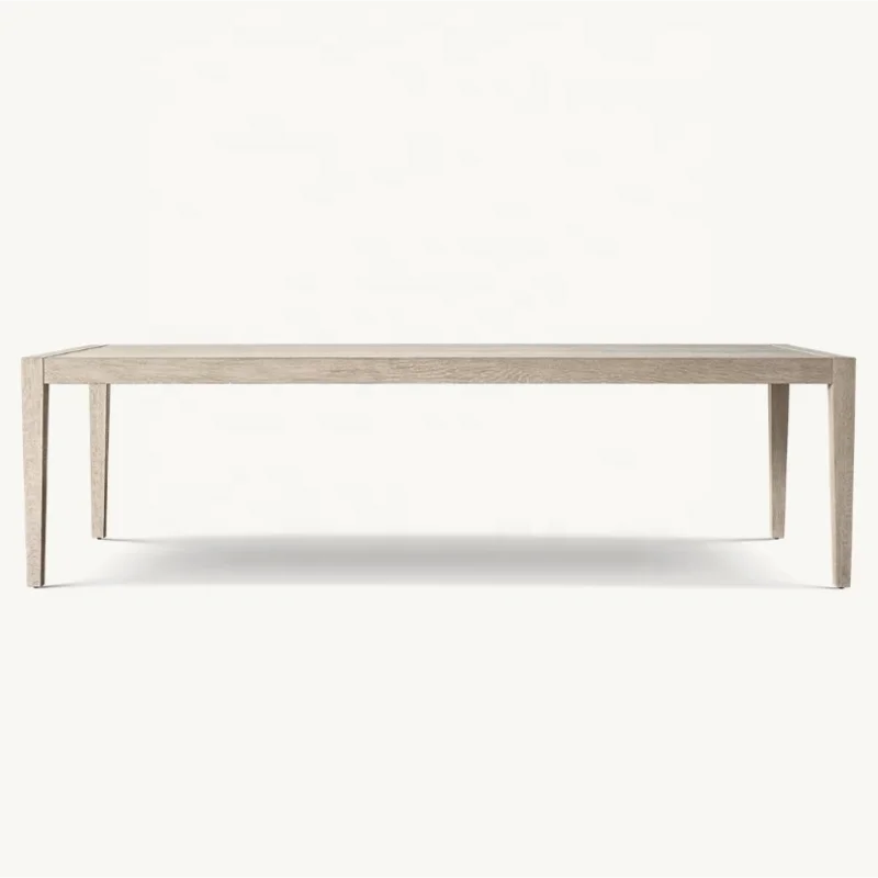 Luxury American Antique Oak Solid Wood Dining Table for Villas & Clubs