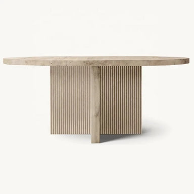 High-End Customizable Solid Oak Round Dining Table & Chair Set