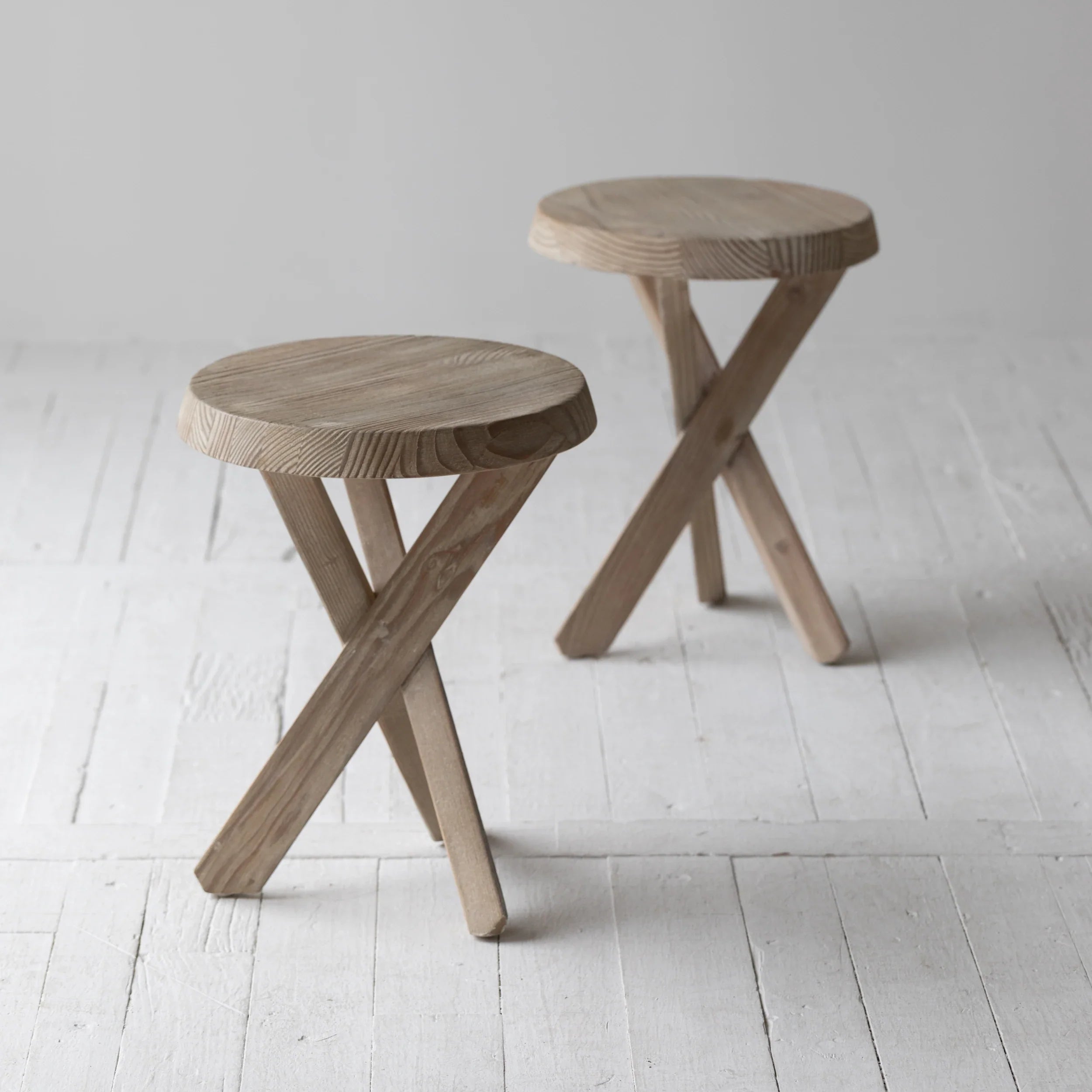 Mid-Century Vintage Reclaimed Wood Multifunctional Side Table, End Table, Stool