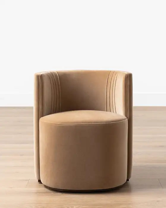 Luxurious Velvet Swivel Dining Chair: Modern Half-Round Back Accent Seating