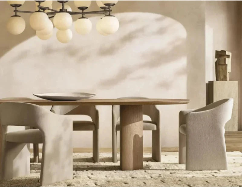 Premium Solid Oak Wood Dining Table, Customizable Size & Color, American Style