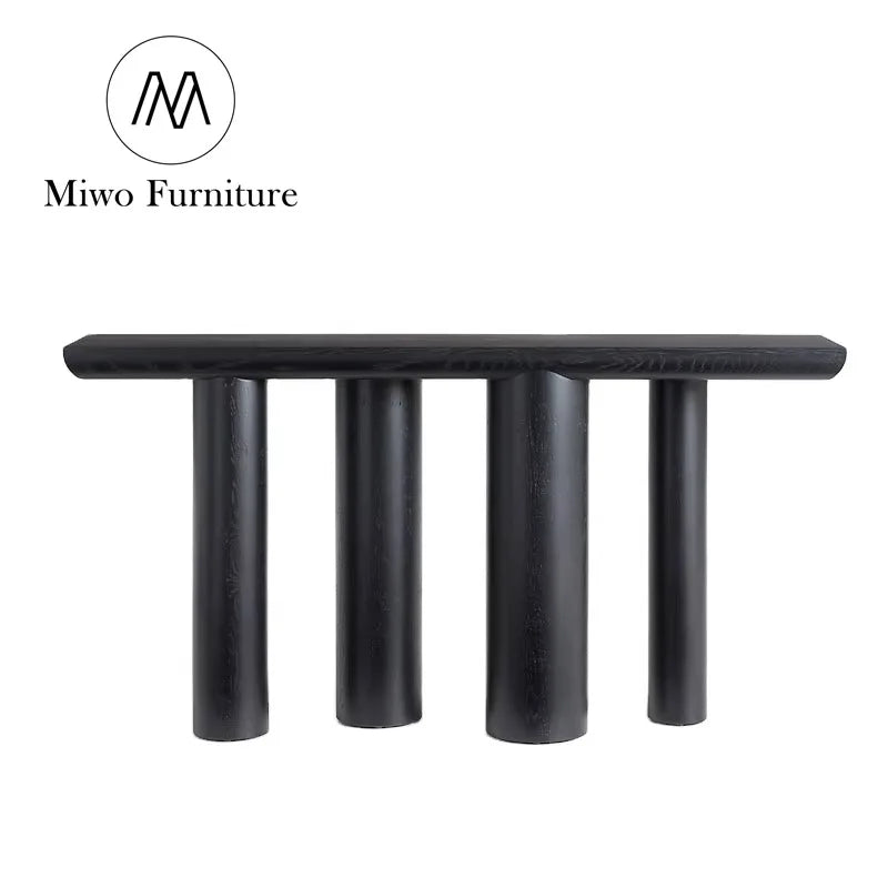 Luxury Modern Solid Wood Narrow Rectangle Entrance Hallway Console Table