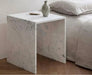 Tostone Elegant White Carrara Marble Side Table for Modern Living Spaces