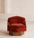 Luxurious Hexagonal Velvet Swivel Living Room Armchair with Solid Oak Base