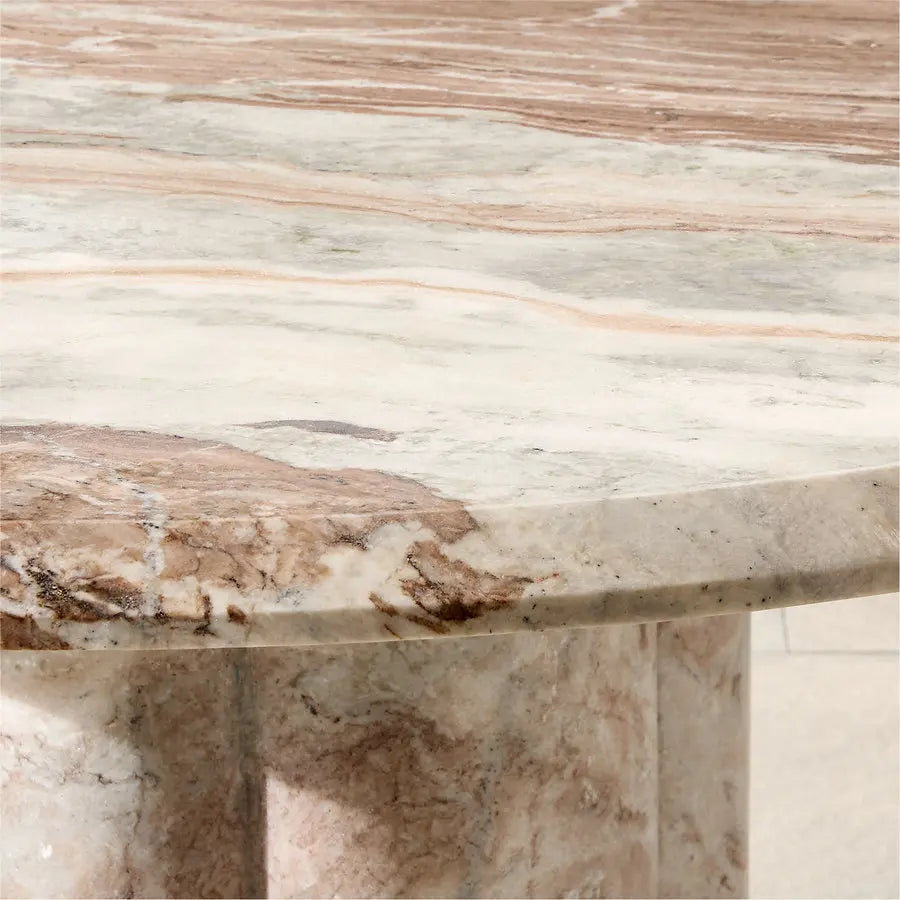 Luxury 54-inch Round Italian Natural Marble Dining Table with Lazy Susan